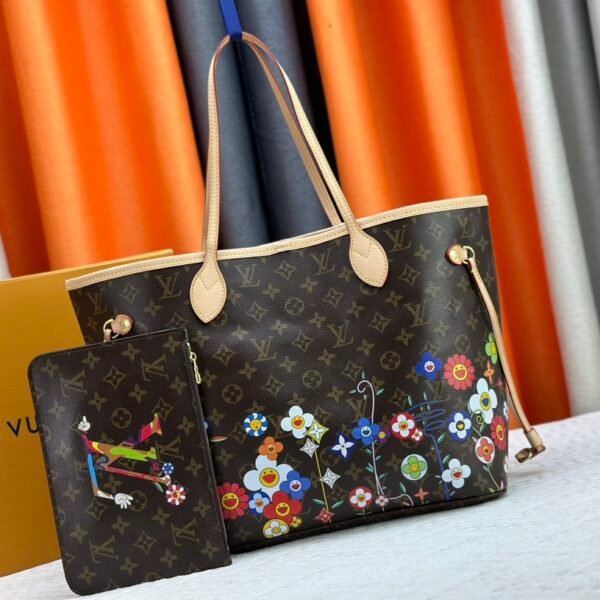 LV Neverfull MM World Tour MM Monogram with Floral Print - Bag