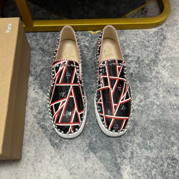 CL Roller-Boat Spikes Black/Red/White Leather - Sneakers