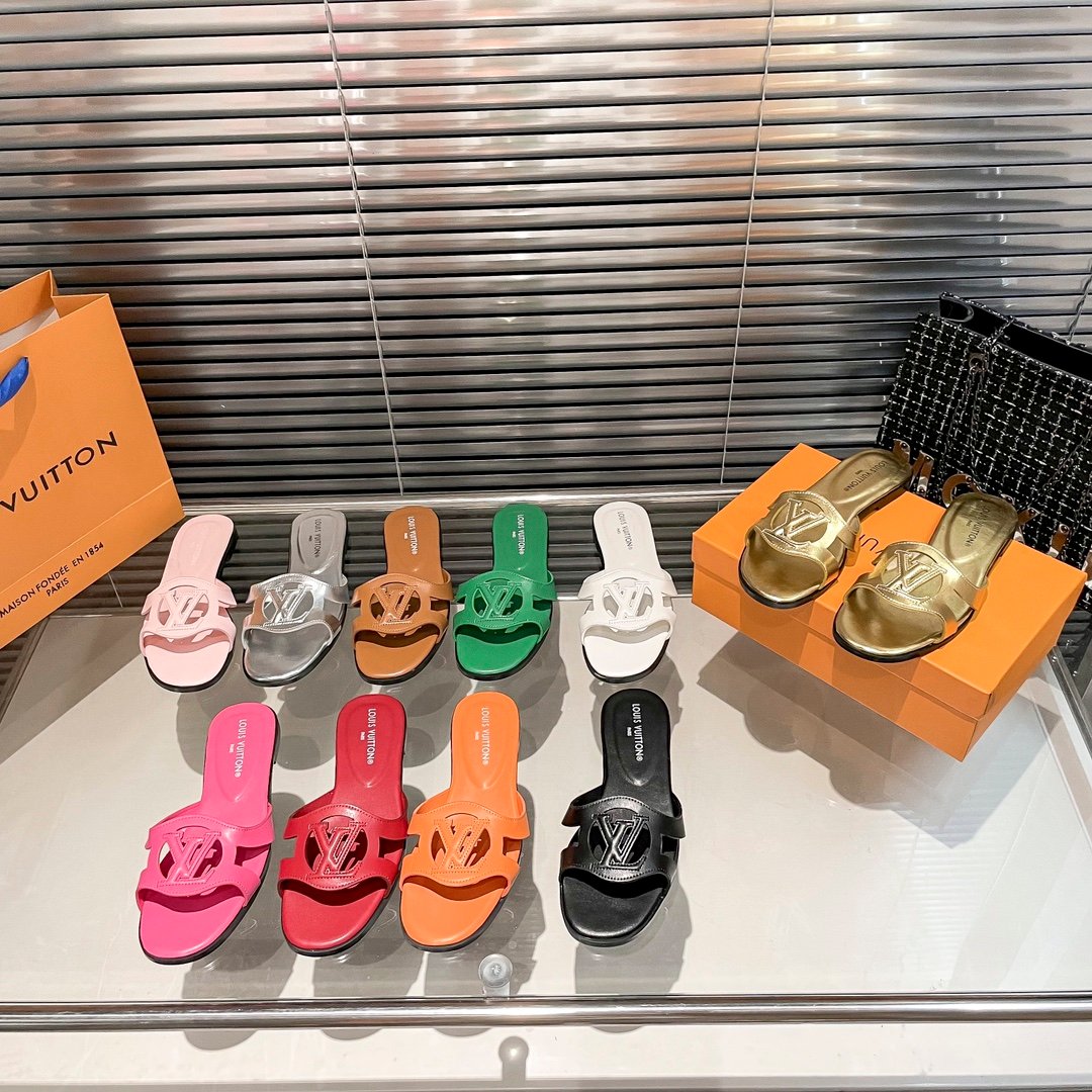 LV Paseo Flat Comfort Mule Tan Leather - Slides - Image 9