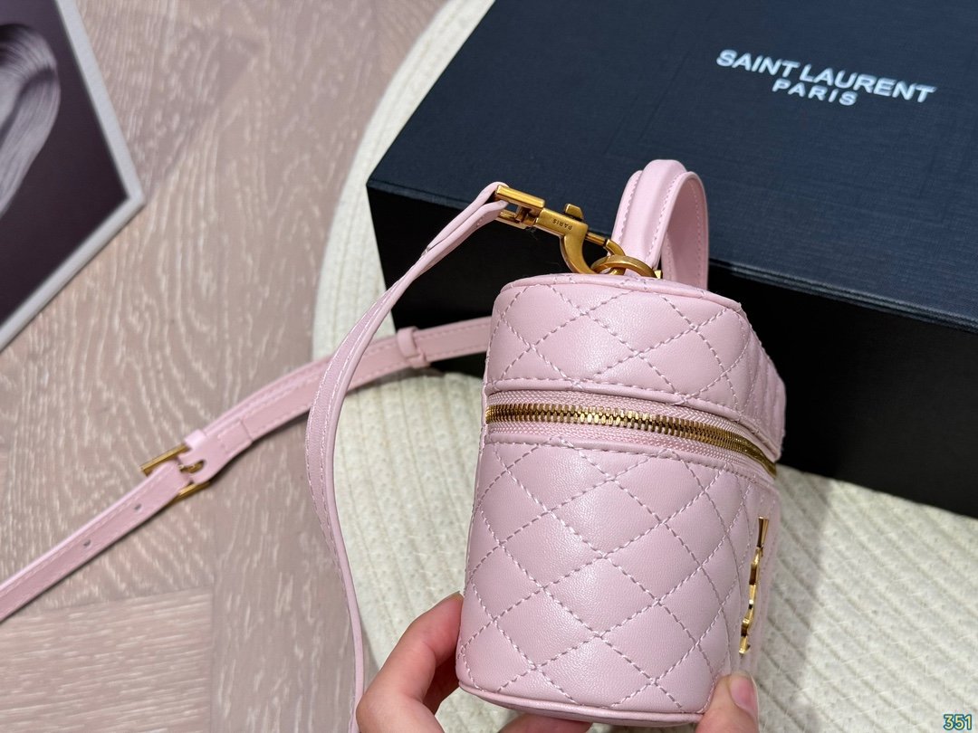 YSL Mini Lou Camera Bag Pink Quilted Leather - Bag - Image 7