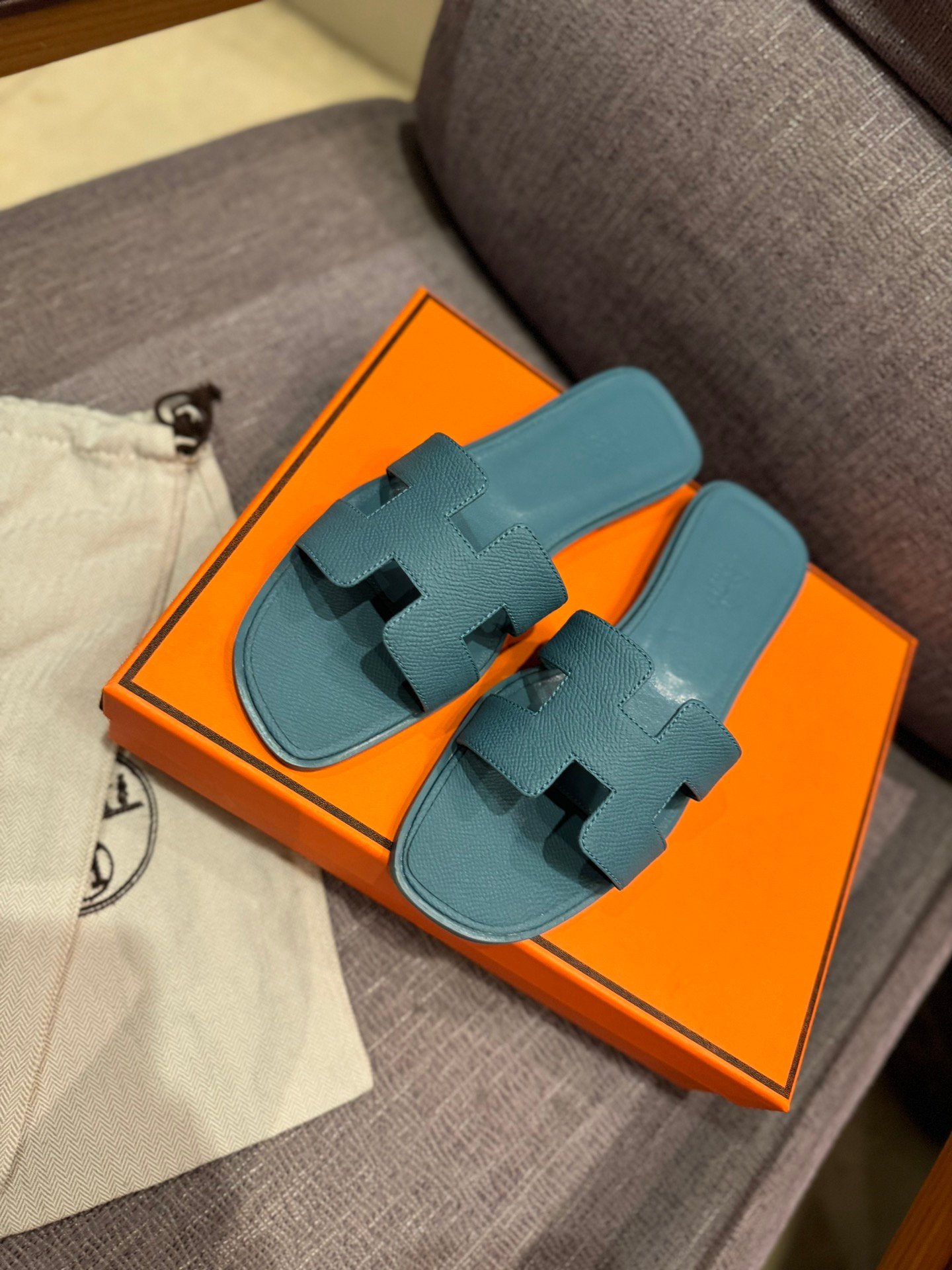 HM Oran Sandals Blue Leather - Sandals - Image 2