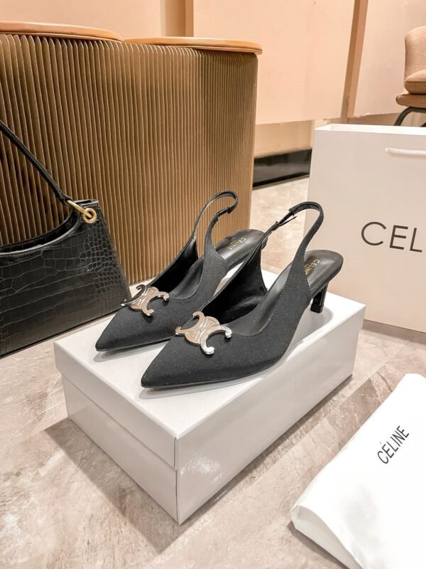 CEL Triomphe Slingback Pumps Black – Scarpe con tacco