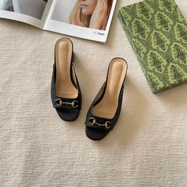 GG Horsebit Mid-Heel Mules - Heels