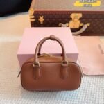 MIU Bowling Bag Brown/Black Leather – Bag
