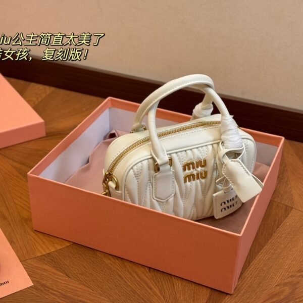MIU Wander Matelassé White Leather - Bag