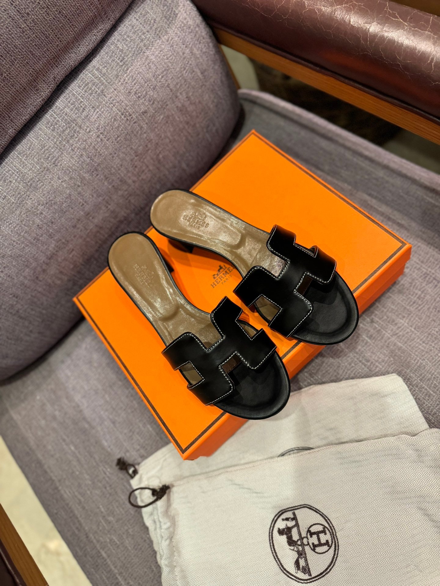 HM Oran Sandals Black Leather - Sandals - Image 2