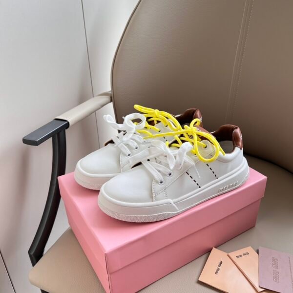 MIU Logo Sneakers White/Brown - Sneakers