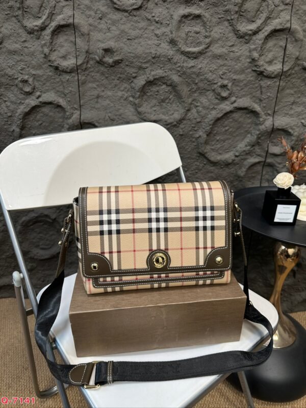 BBR Vintage Check and Leather Note – Borsa – Verde