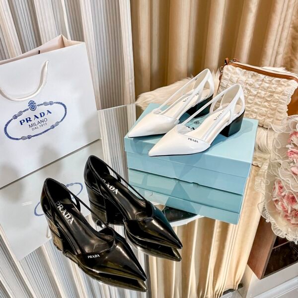 PR Brushed Leather Slingback Pumps - Heels