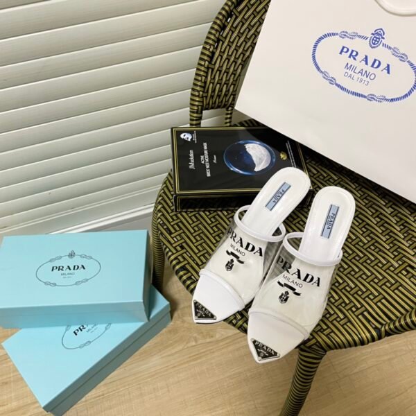 PR Logo Mesh Mules - Heels