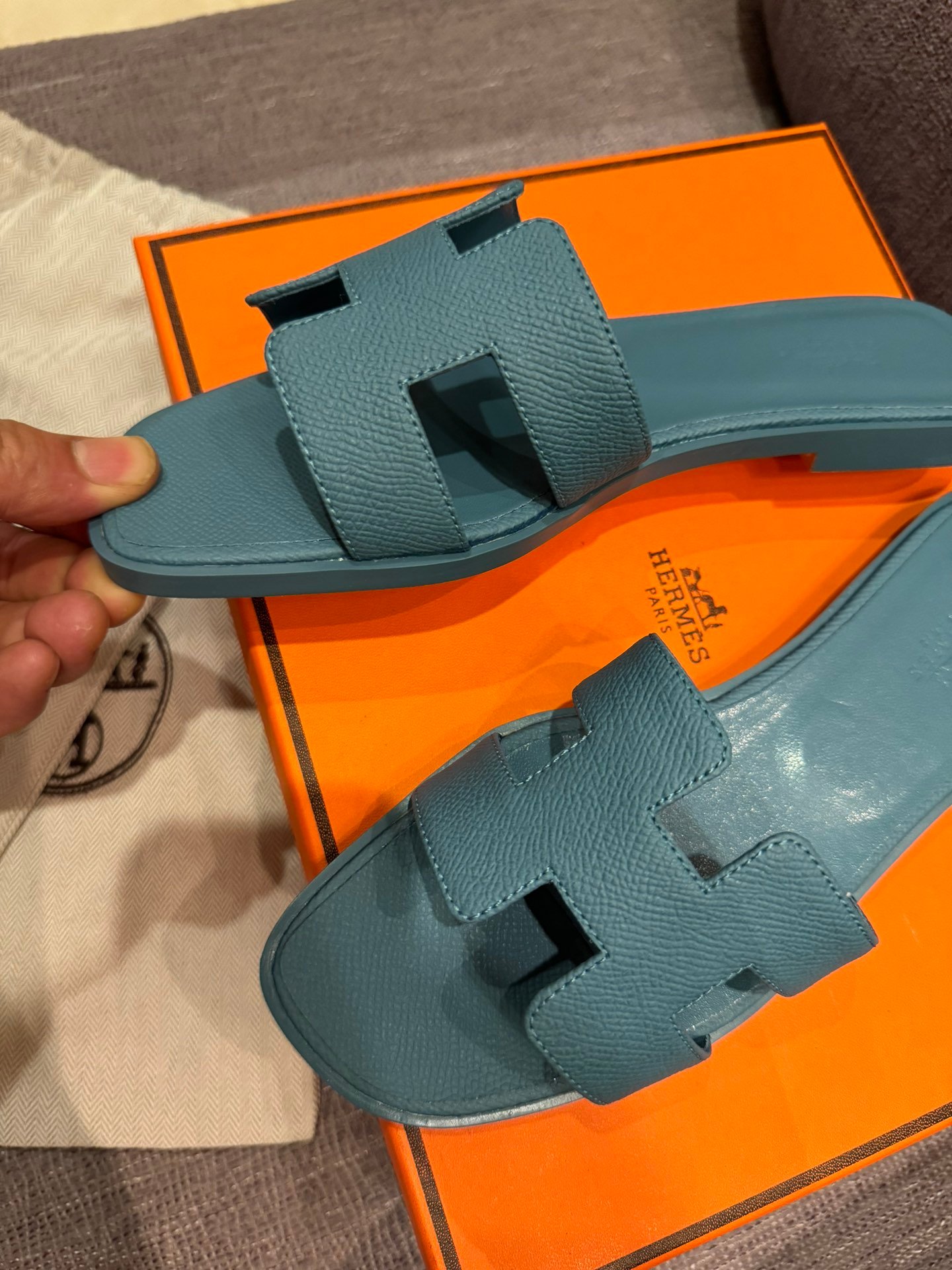 HM Oran Sandals Blue Leather - Sandals - Image 5