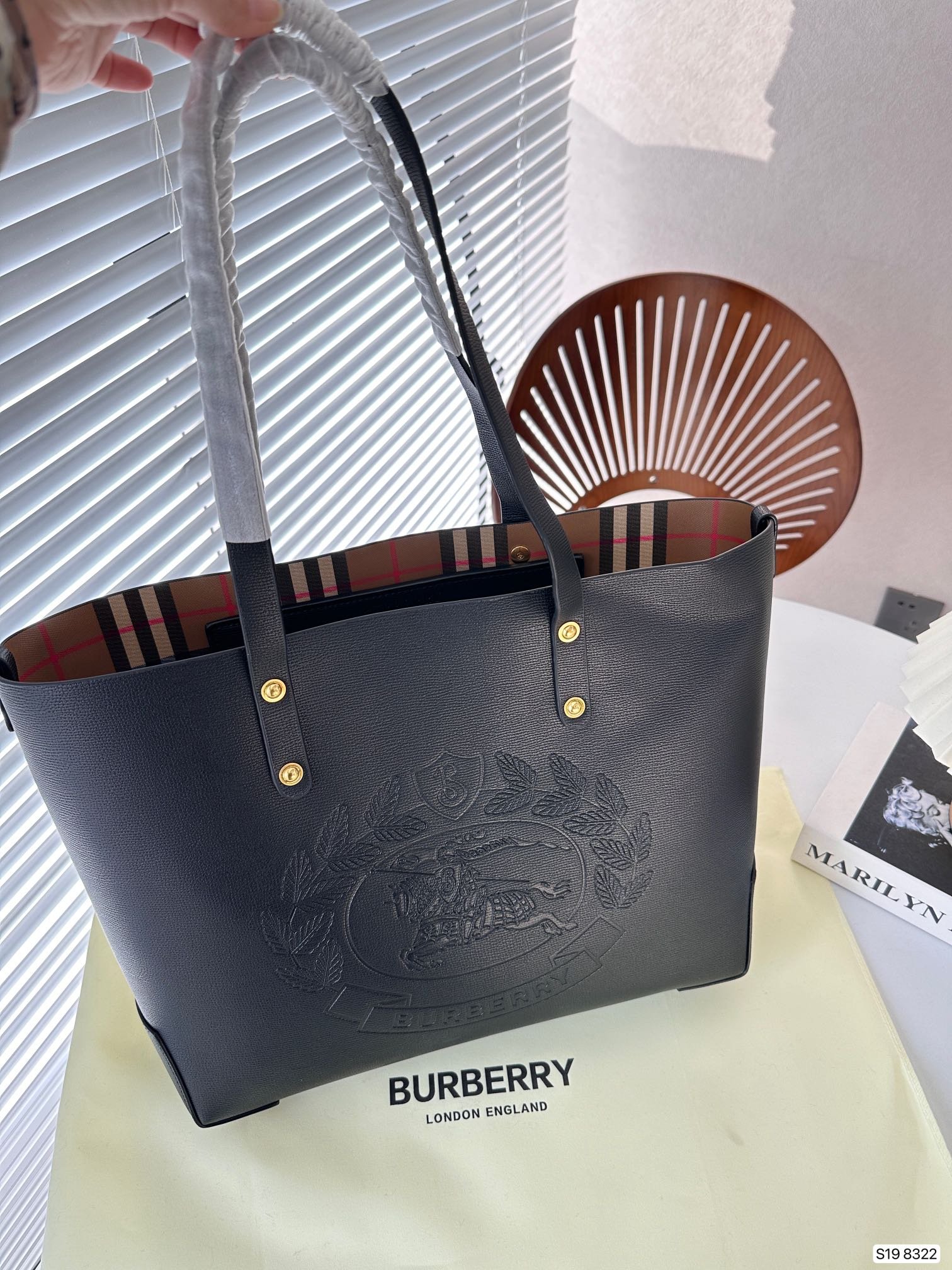 BBR Monogram Crest Tote Black/White Leather - Bag - Image 2