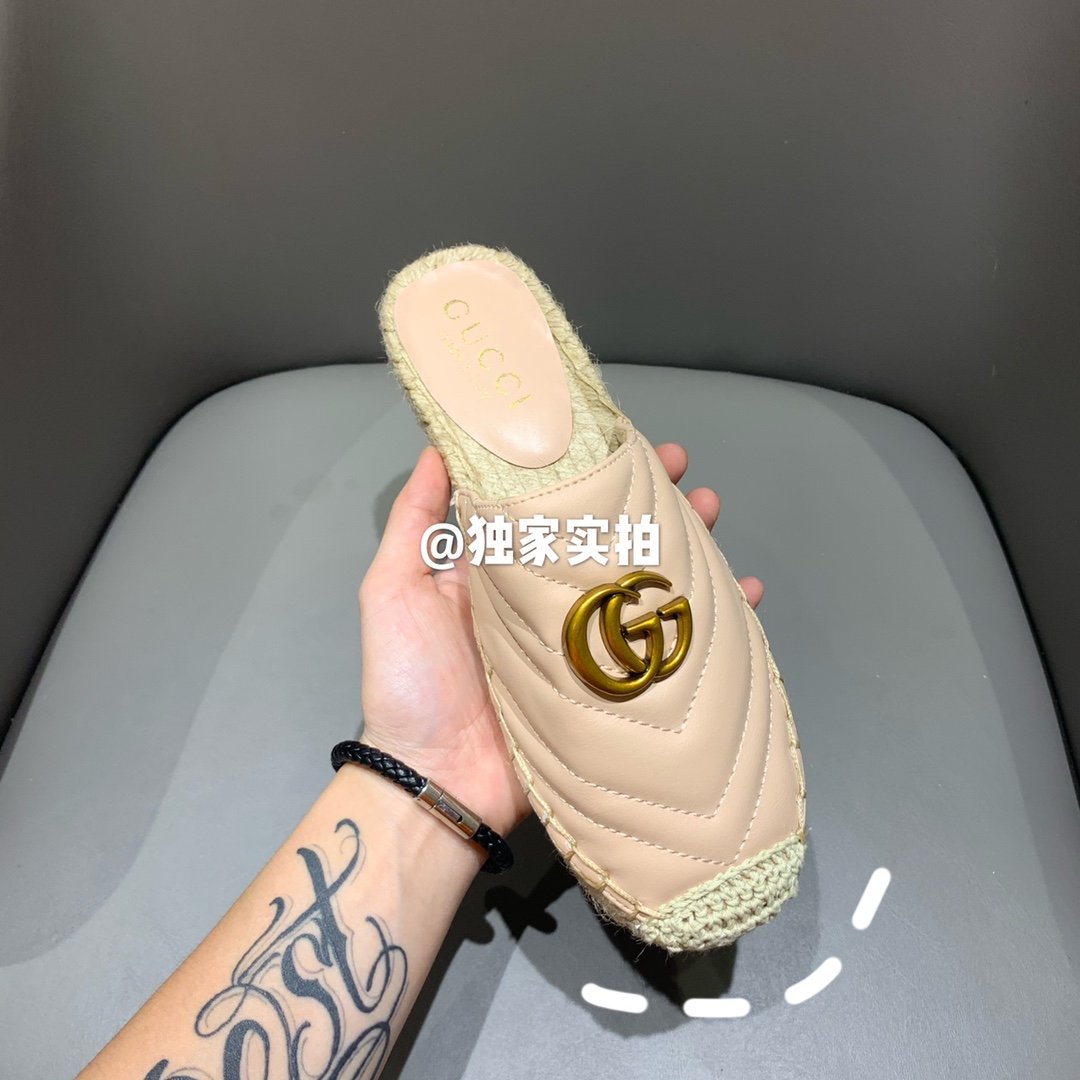 GG GG Marmont Espadrille Beige Leather - Shoes - Image 3