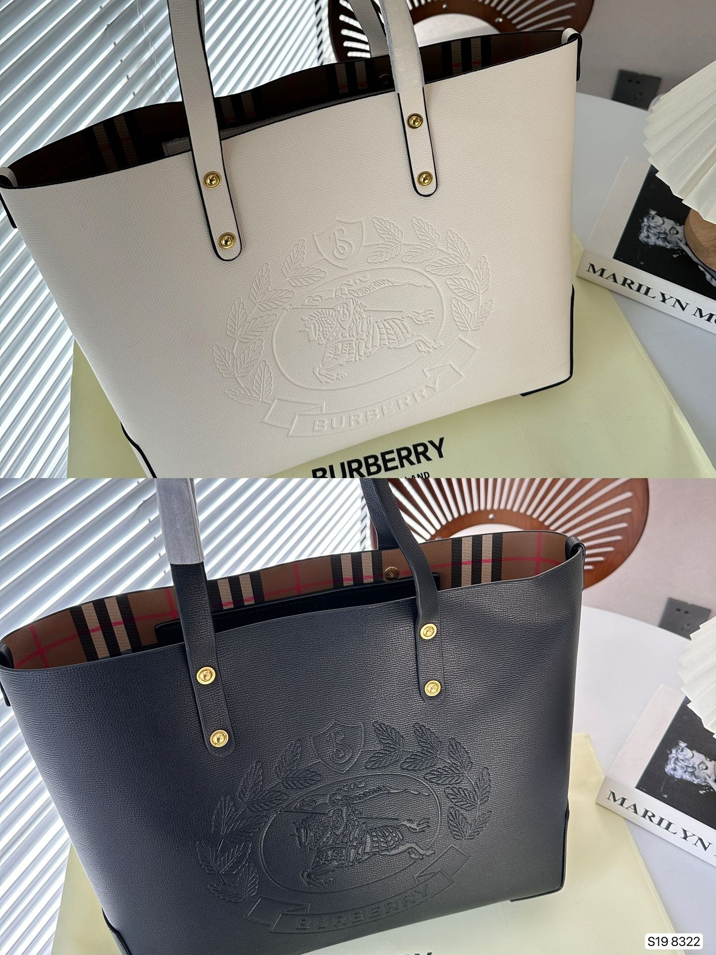 BBR Monogram Crest Tote Black/White Leather - Bag