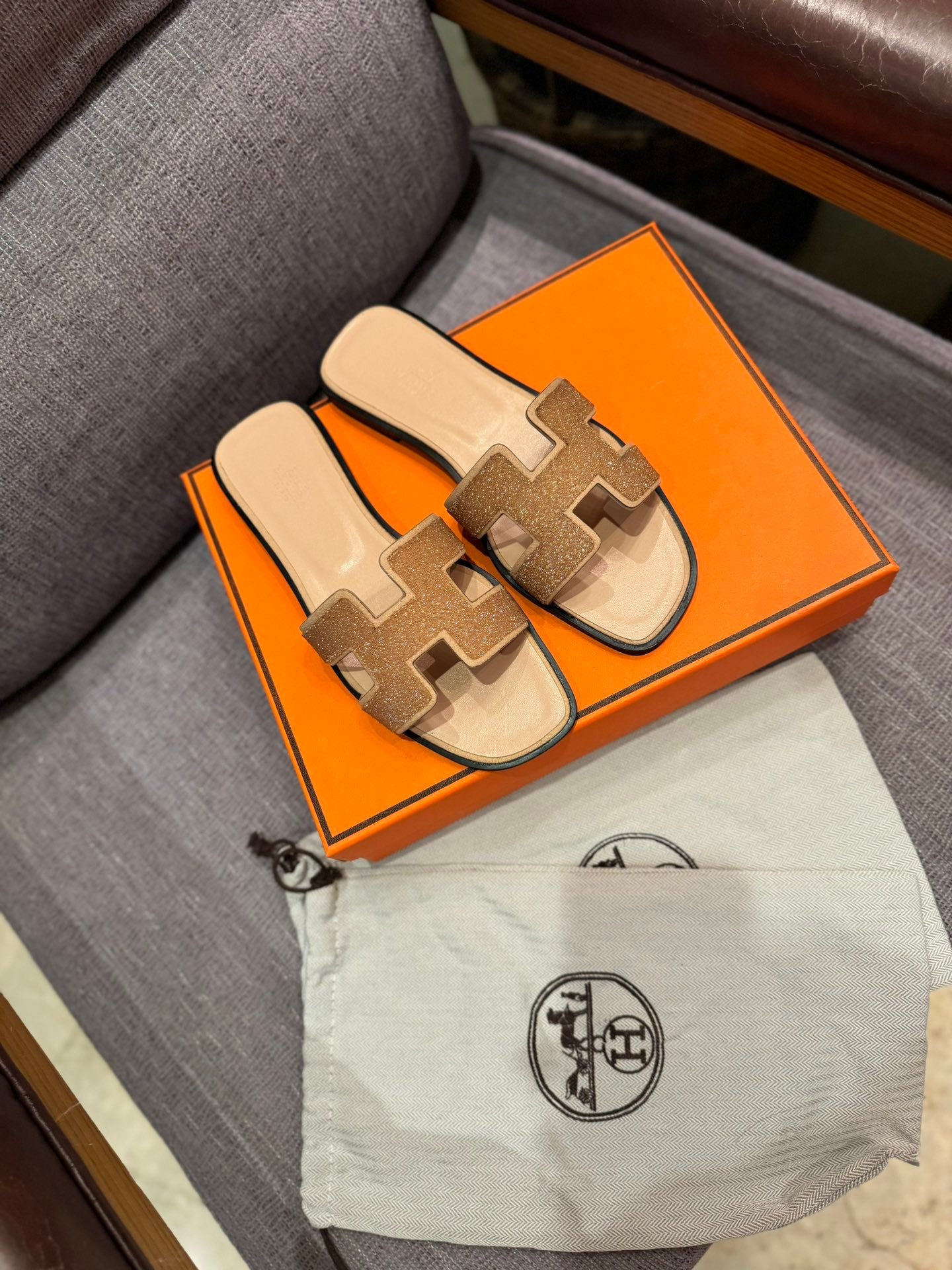 HM Oran Sandals Tan Suede - Sandals