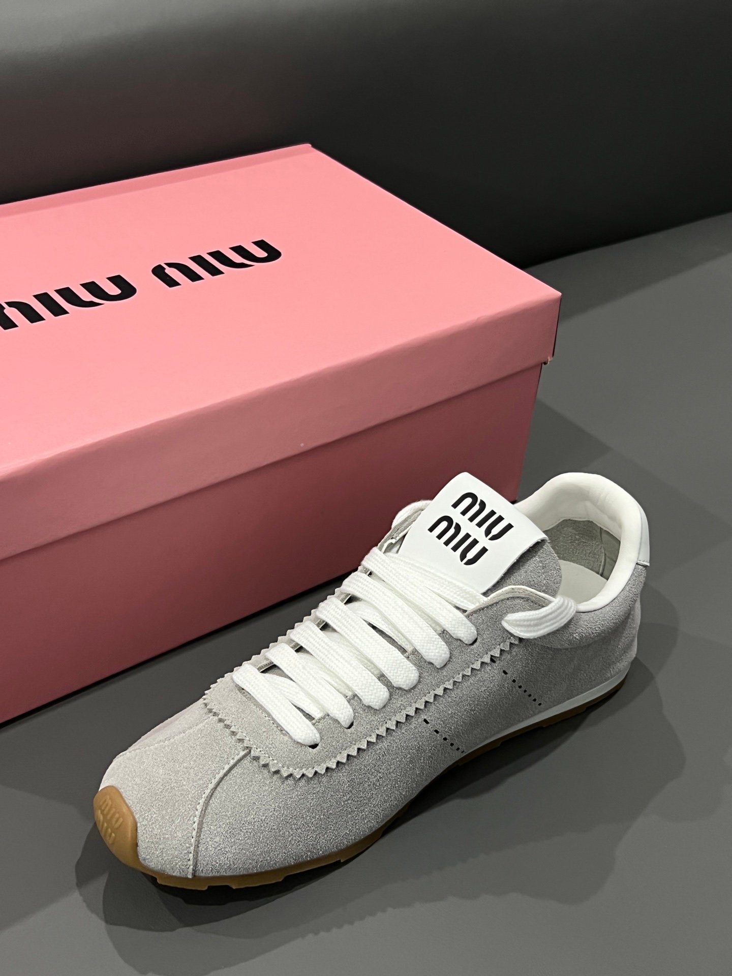 MIU Retro Trainer Grey Suede - Sneakers - Image 8