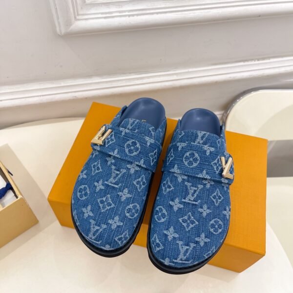 LV Pool Pillow Comfort Mule Denim Monogram - Slides