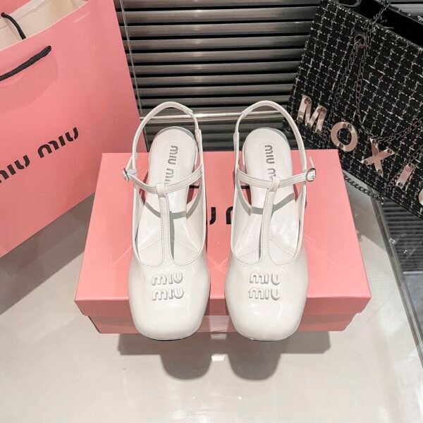 MIU Patent Leather Slingback Pumps - Heels