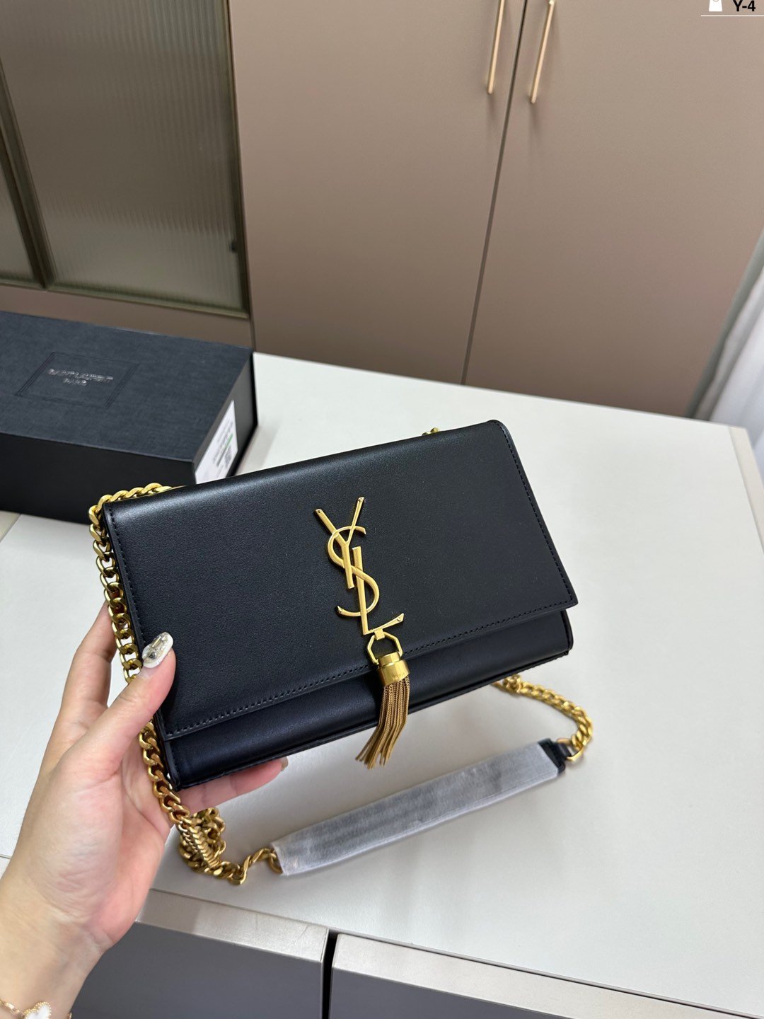 YSL Kate Tassel White/Black Leather - Bag - Image 2