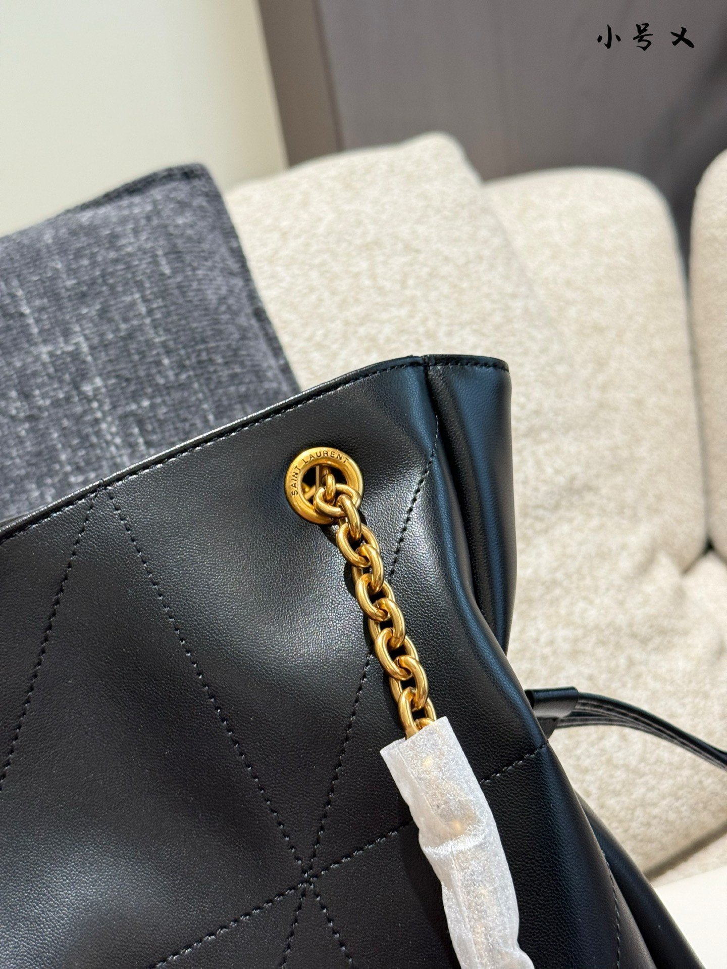 YSL Jamie Black/White Leather - Bag - Image 8