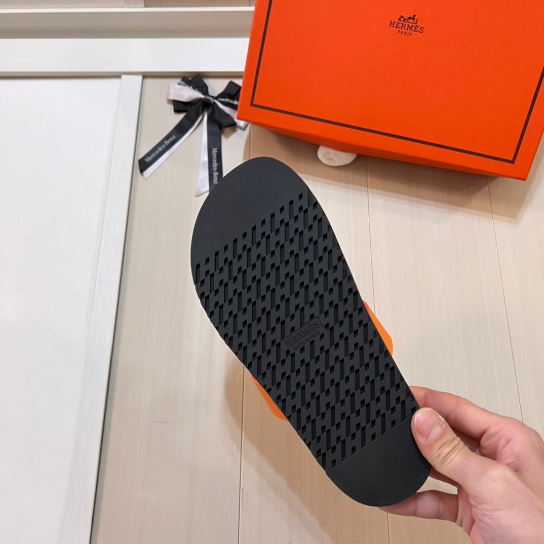 HM Oran Sandals Orange Leather - Slides - Image 7