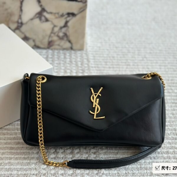 YSL Solferino Medium Black Leather - Bag
