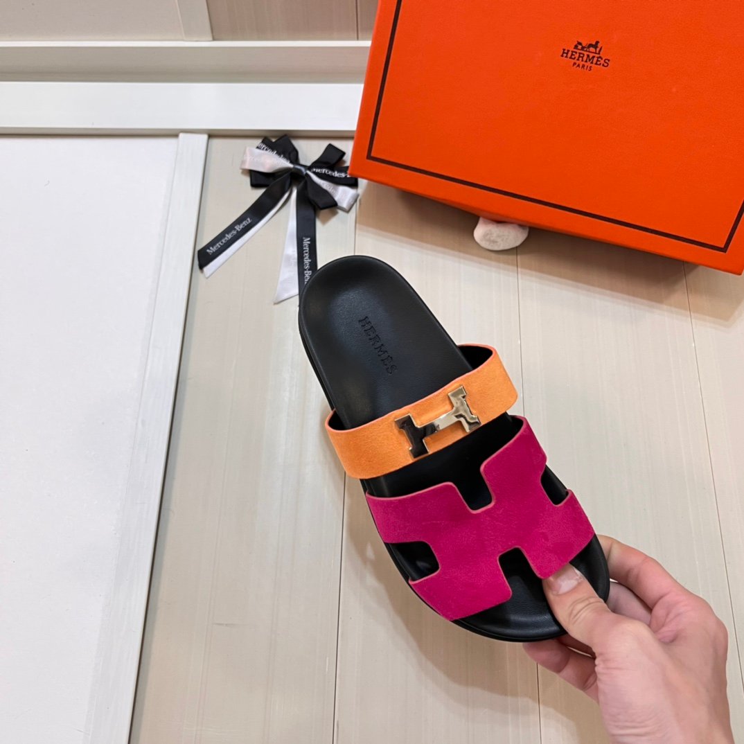 HM Izmir Sandals Orange/Pink Suede - Sandals - Image 5