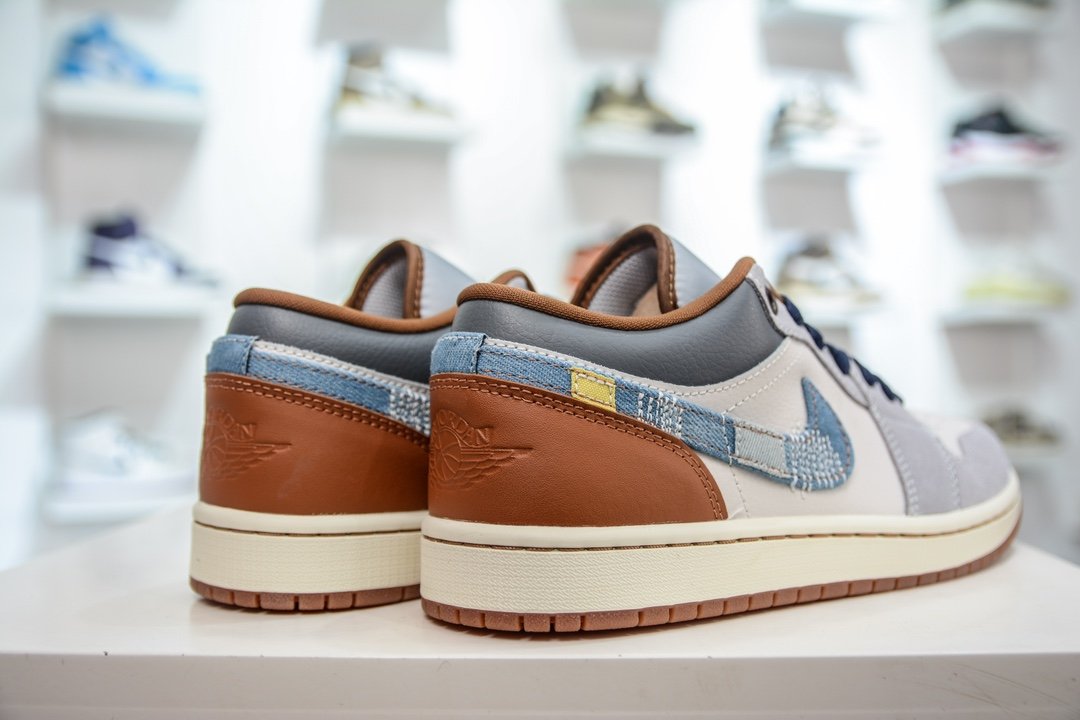 NK Air Jordan 1 Low SE Craft Multi-Color - Sneakers - Image 6
