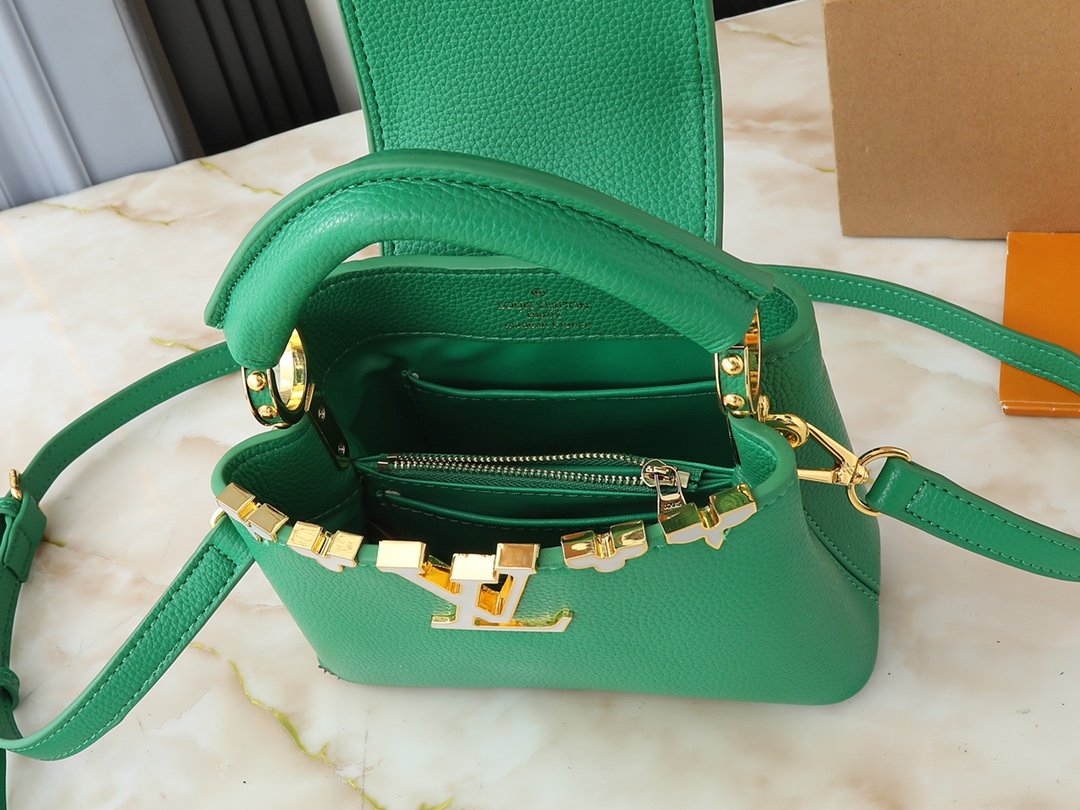 LV Capucines Mini Green Leather - Bag - Image 9