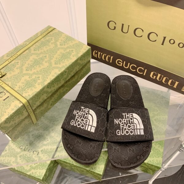 GG TNF x GG Slides Black GG Canvas - Slides
