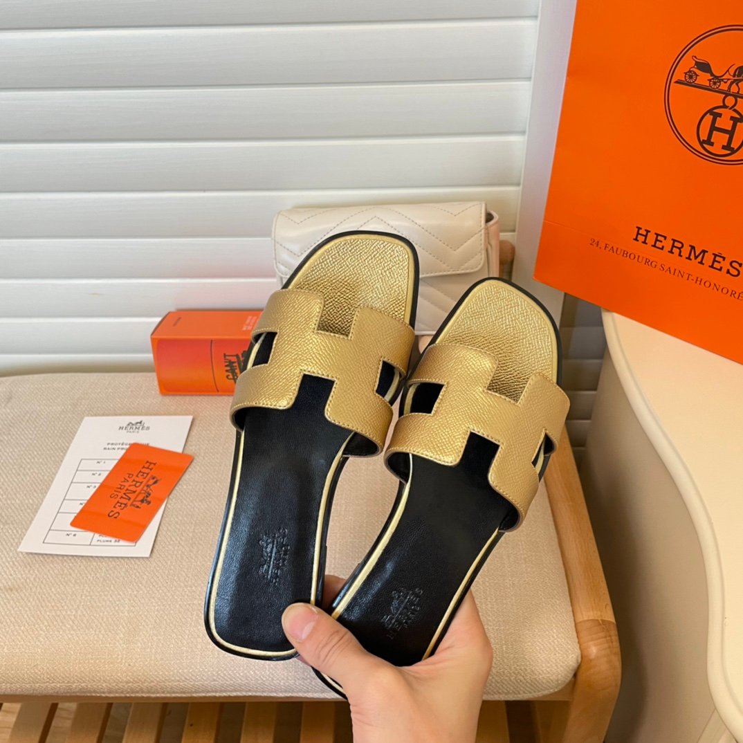 HM Oran Sandals Gold Leather - Sandals - Image 6