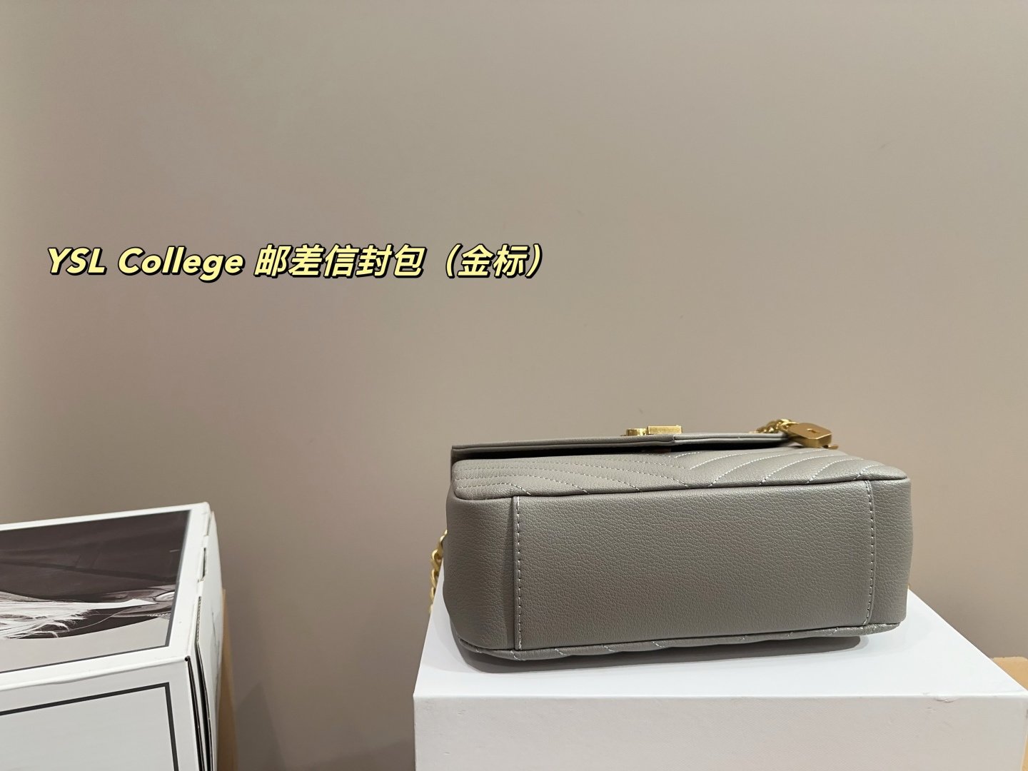 YSL College Small Grey Leather - Bag - Image 5