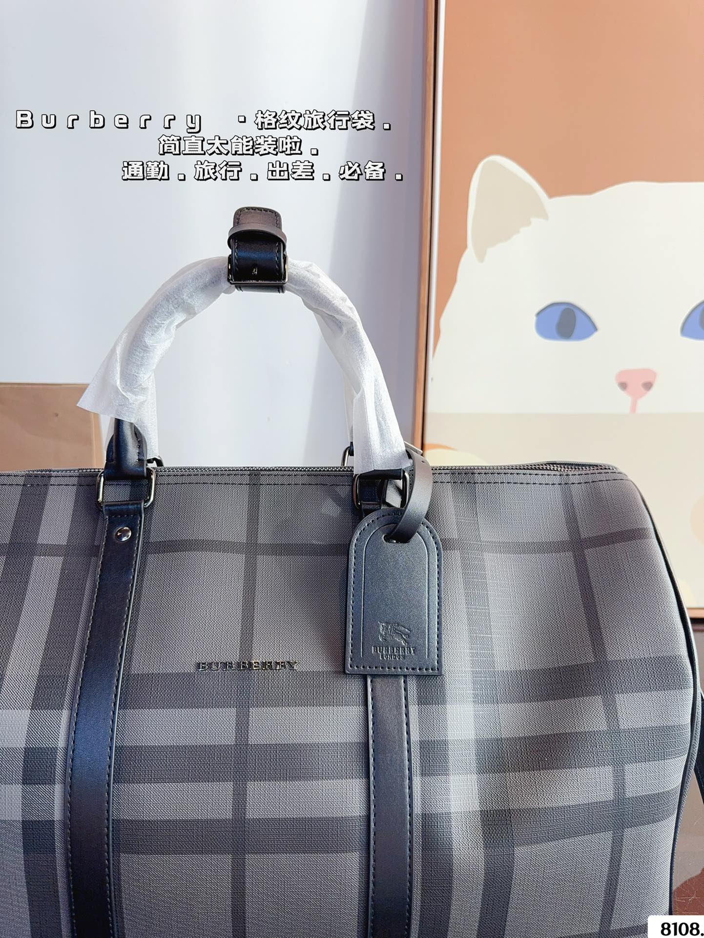 BBR London Check Holdall Grey Check - Bag - Image 2