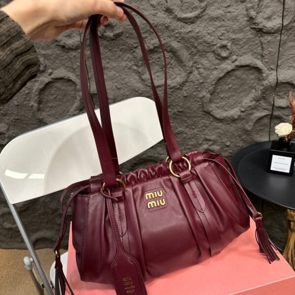 MIU Matelassé Nappa Leather Bag Burgundy, Brown, Black - Bag