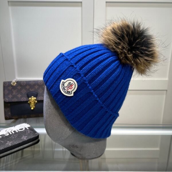 MCL Pom Pom Beanie Blue Wool - Hat