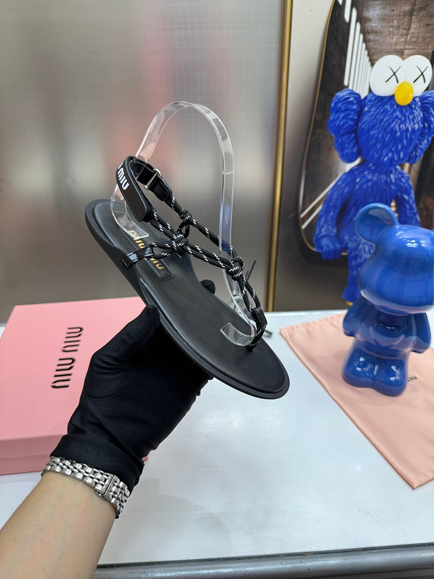 MIU Laced-Up Sandals Black - Sandals - Image 5