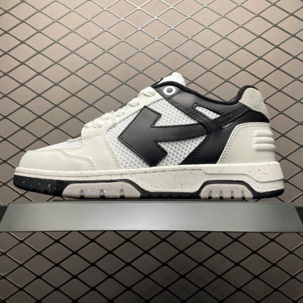 OW Out of Office White/Black Leather - Sneakers
