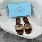 PR Raffia Slides – Claquettes – Rouge