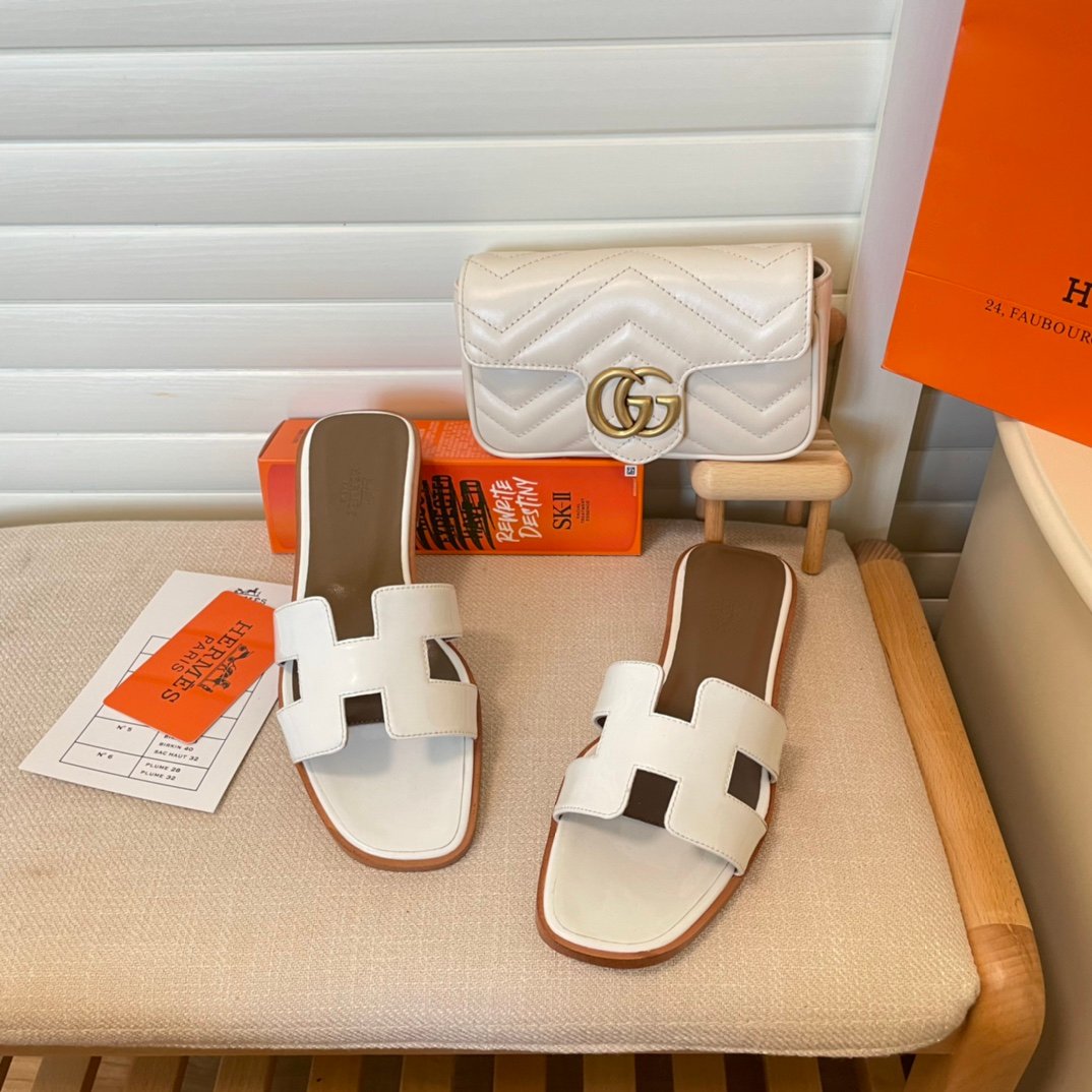 HM Oran Sandals White Leather - Sandals - Image 2