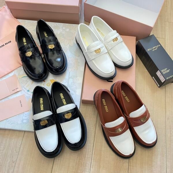 MIU Coin Embossed Loafers - Shoes