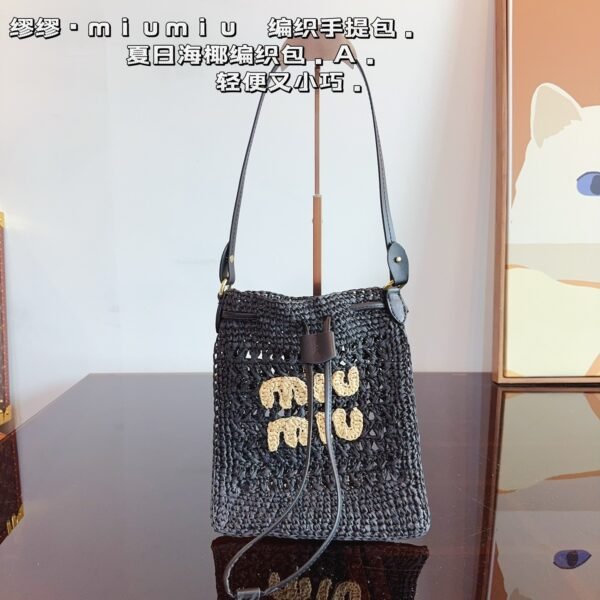 MIU Crochet Bag Black/Beige/White - Bag
