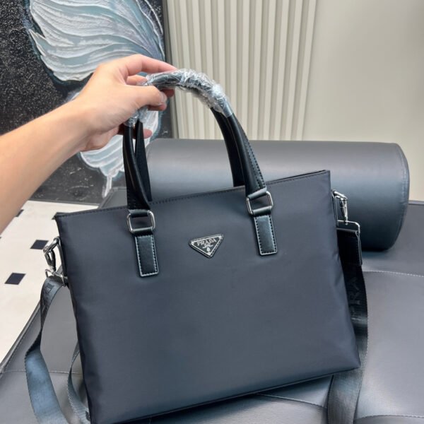 PR Saffiano Leather Briefcase Black Nylon - Bag