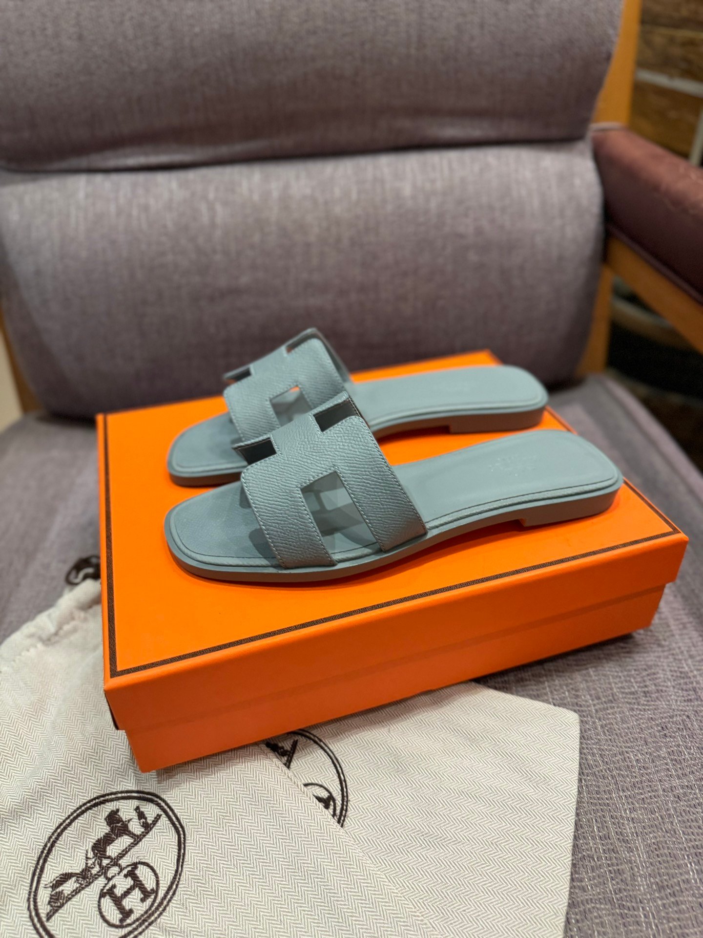 HM Oran Sandals Blue Leather - Sandals