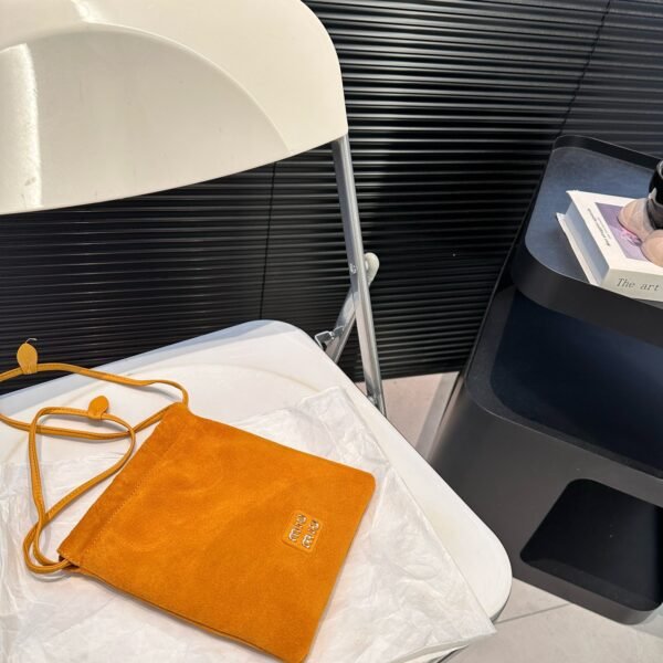 MIU Suede Drawstring Pouch Yellow Suede - Bag