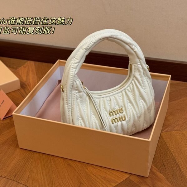MIU Wander Matelassé White Leather - Bag
