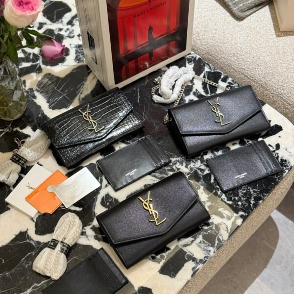 YSL Uptown Pouch Black Leather - Bag