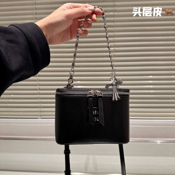 MIU Box Bag Black Leather - Bag