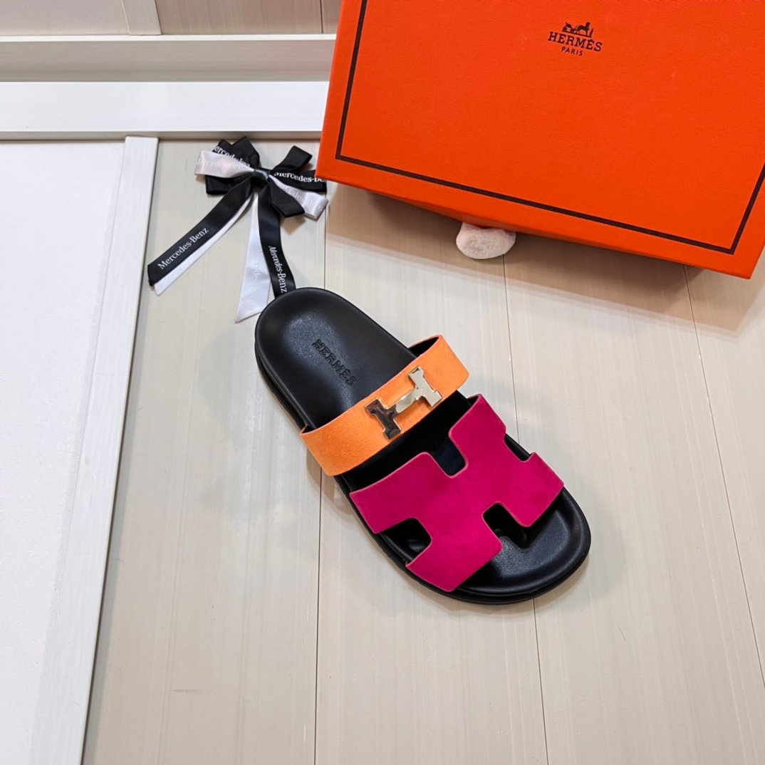 HM Izmir Sandals Orange/Pink Suede - Sandals - Image 4