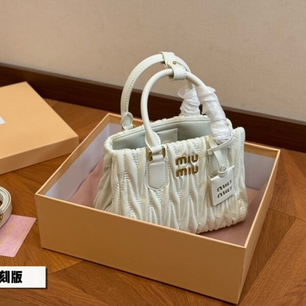 MIU Wander Matelassé White Leather - Bag