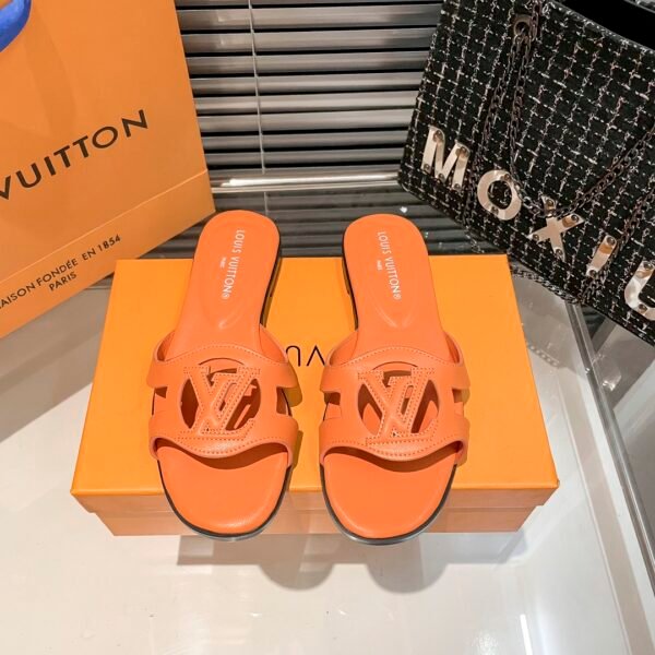 LV Paseo Flat Comfort Mule Orange Leather - Slides